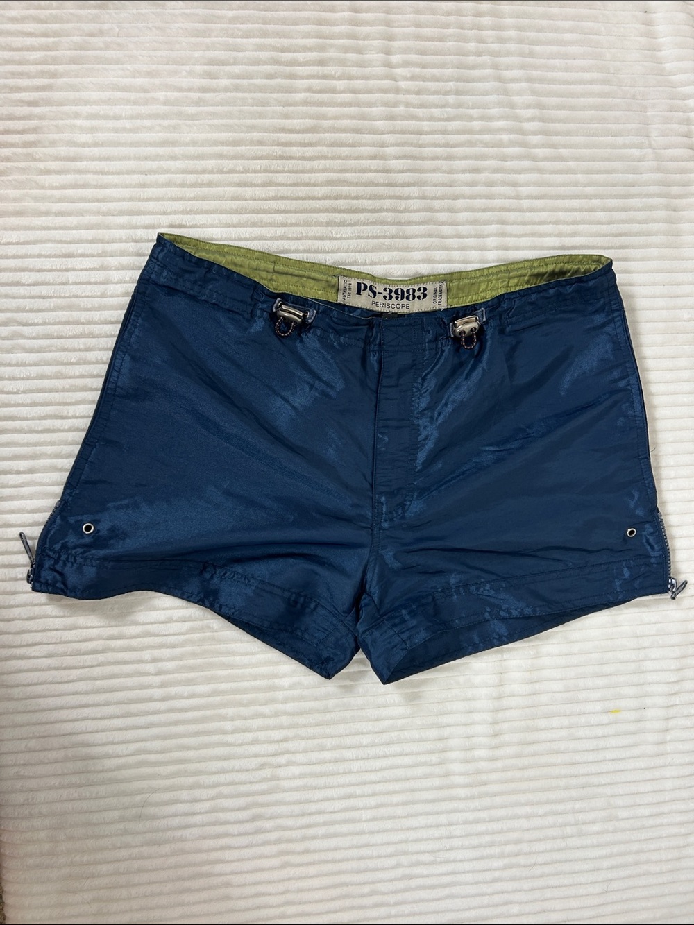 Vtg Y2K Periscope PS-3983 blue nylon blend shorts 9